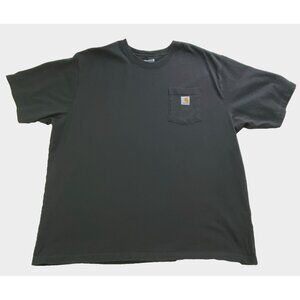 Carhartt Loose Fit Men's T Shirt Size 2XL Black Short Sleeve Pocket Heavyweight